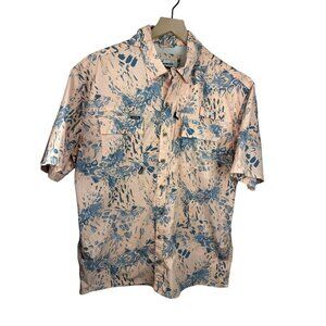 KastKing ReKon Mens Fishing Button Front Shirt Outdoor UPF 50+‎ sz L Peach